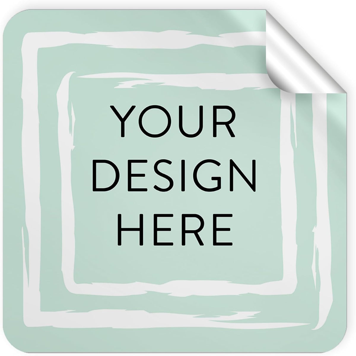 100 Custom Vinyl Stickers - Upload Your own Image, Text, Design, Logo - Personalized Logo Labels for Handmade, Packaging, Bottle, Jars, Candle, Brand Stickers (Mint, 2x2 Square)
