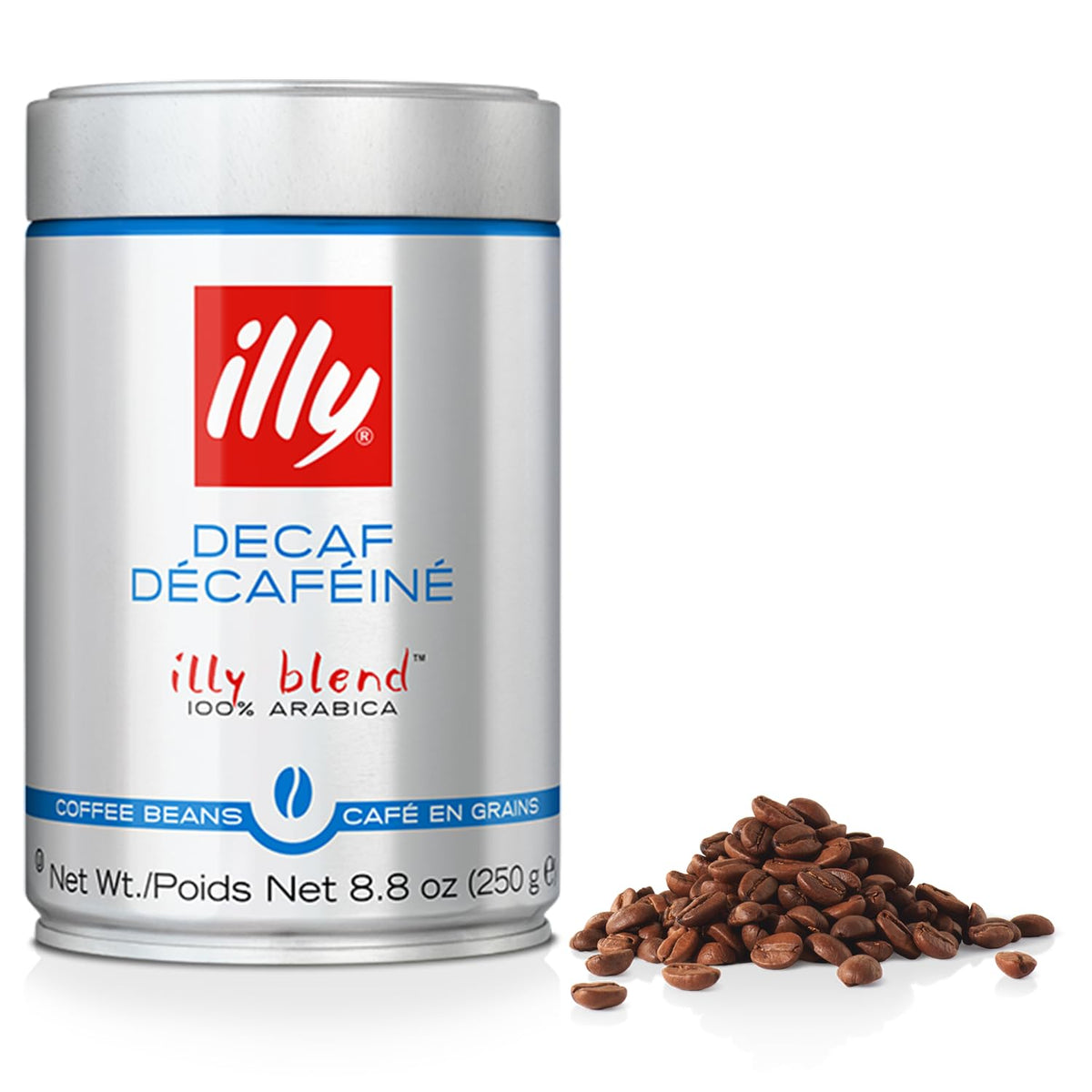 illy Decaf Whole Bean Coffee, Classic Medium Roast Gourmet Blend, 100% Arabica Coffee, 8.8 Ounce (Pack of 1)