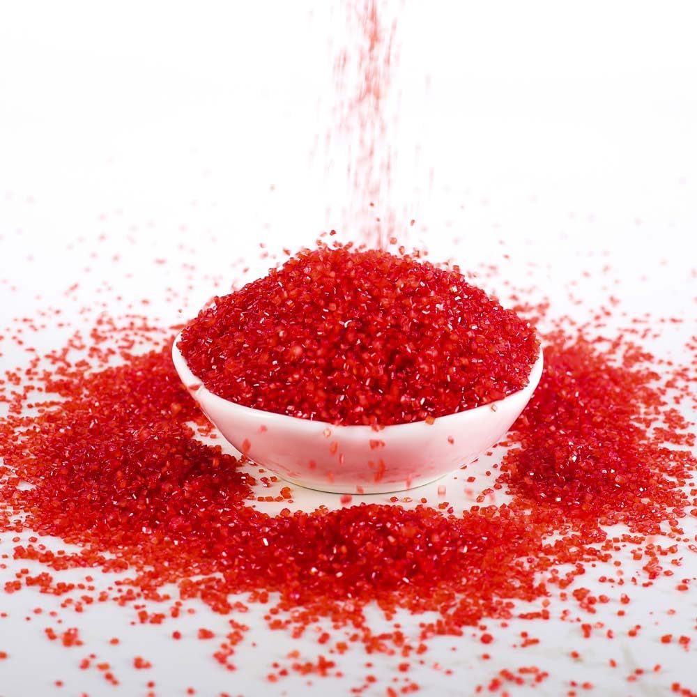 Kasvan Red Sanding Sugar Sprinkles - Edible Sugar Crystals, Baking Cake Decorations, Ice Cream Toppings cupcake Decorating, Wedding Party Chirstmas Supplies, 85g/3.2oz