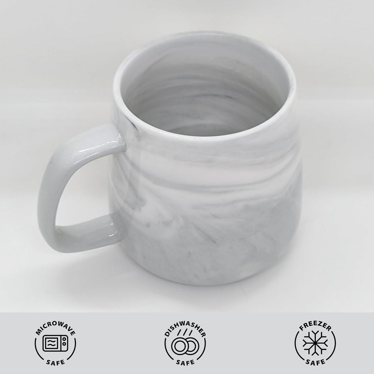 Ceramic Coffee Mug Set of 2, Gray and Pink Marble Pattern Procelain Couple Mugs, Stoneware Matching Cups, Dishwasher Safe, Microwave Safe, 13 oz