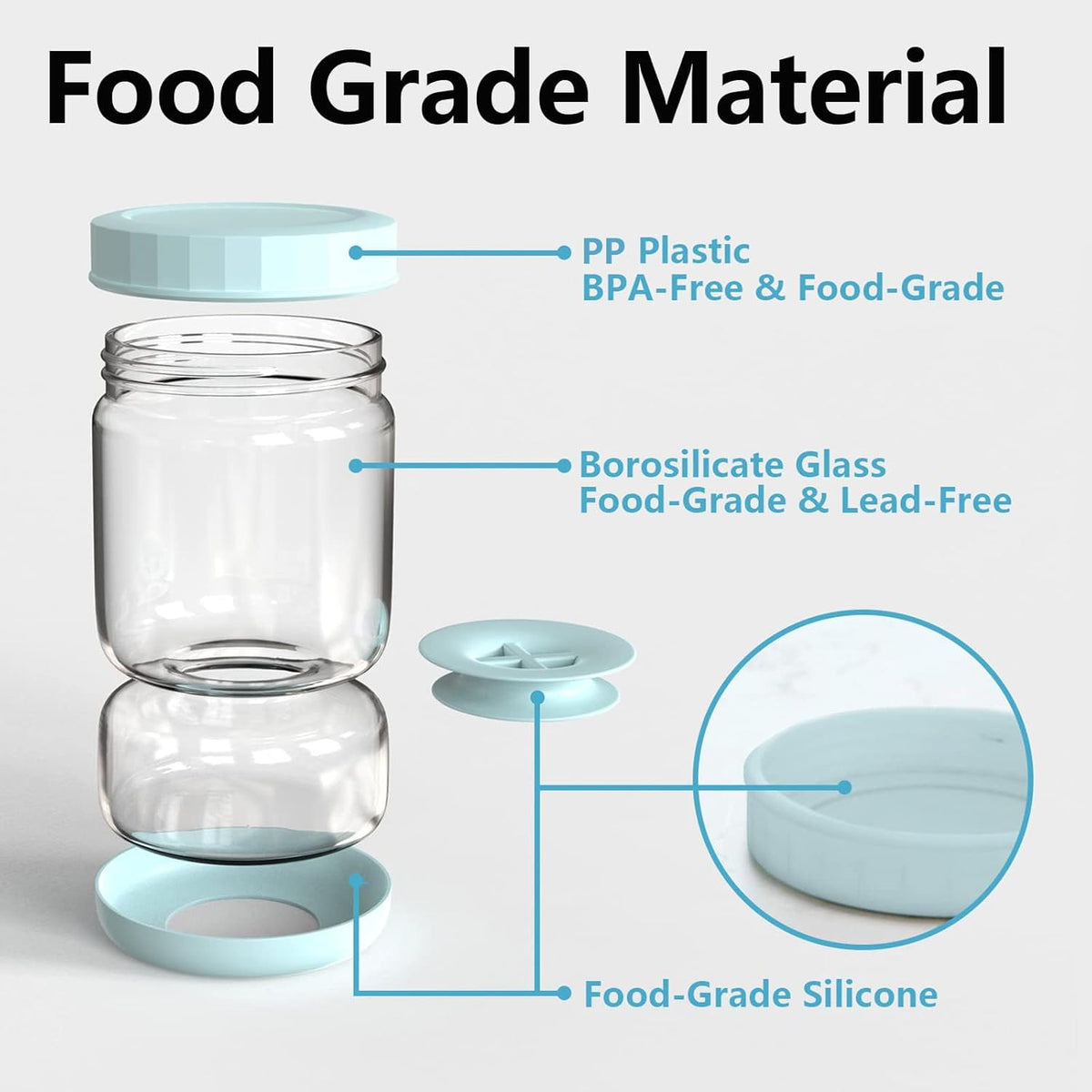 Glass Pickle Jar with Strainer Flip,34oz Pickle Container,Hourglass Pickle Juice Separator Jar for Olives,Gherkins or Sliced,Leakproof Dishwasher Safe