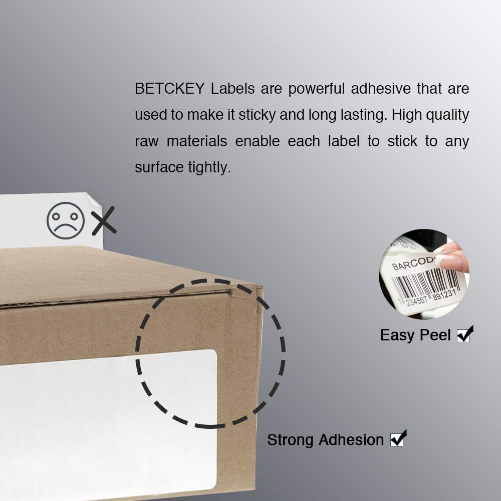 BETCKEY - 2.25" x 2" (57 mm x 51 mm) UPC Barcode & Address Labels Compatible with Zebra & Rollo Label Printer,Premium Adhesive & Perforated [1 Rolls, 700 Labels]