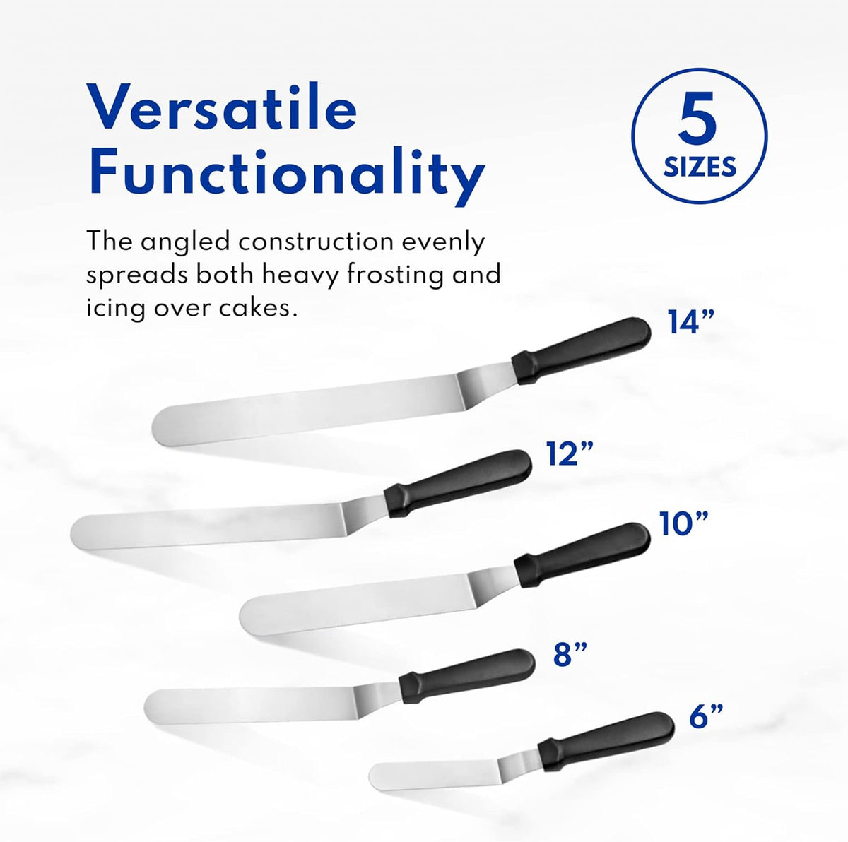 New Star Foodservice 38156 Angled Icing Spatula, 6-Inch Blade, 11-Inch Overall, Silver