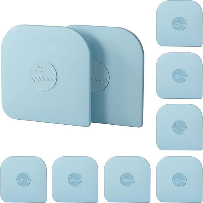 Pan Scraper, 10 Pcs Plastic, Non Scratch for Cast Iron, Pot and Pan Cleaning, Sturdy Scraper Kitchen Tool-Aqua
