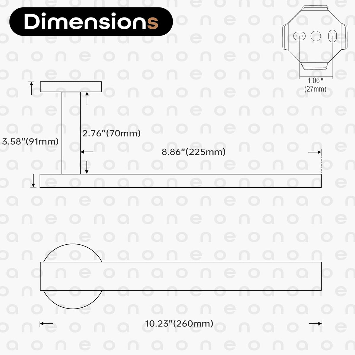 Hand Towel Rings Bathroom Towel Holder Modern Small Bath Towel Bars Stainless Steel Wall Mounted 2 Pack Matte Black AN3001MB-P2
