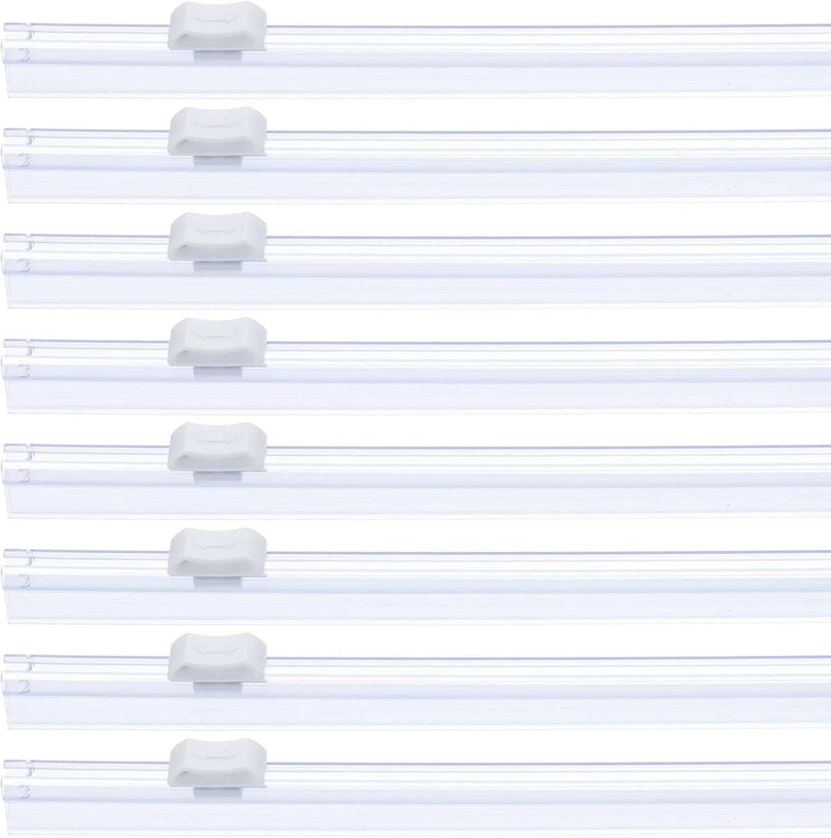 PATIKIL 8pcs Plastic Wrap Cutter, 12in Plastic Wrap Slide Cutter Snap Card Slot Installation Replacement for Aluminum Foil Wax Paper Parchment Paper Wrap Dispenser, White