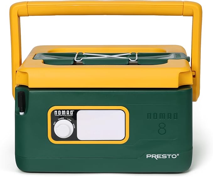 Presto 06019 8-Quart Nomad Traveling Slow Cooker, Locking Lid, Dry Erase Board, Green/Gold