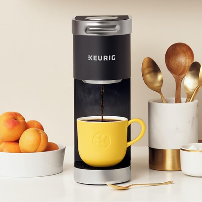 Keurig K-Mini Plus Single Serve K-Cup Pod Coffee Maker, with 6 to 12oz Brew Size, Stores up to 9 K-Cup Pods, Travel Mug Friendly, Matte Black