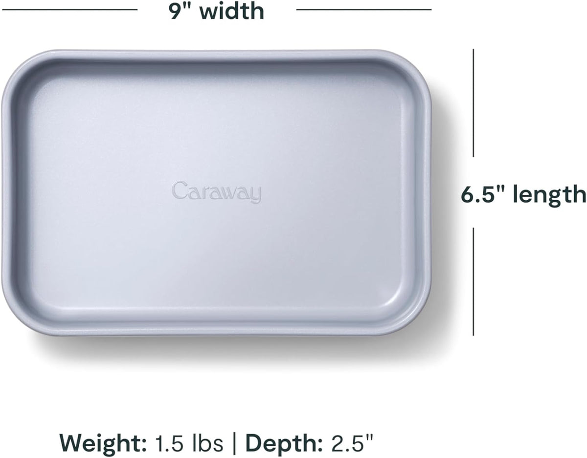 Caraway Nonstick 9” x 6.5” Small Rectangle Baking Pan – Non-Toxic, PTFE & PFOA Free – Aluminized Steel Core – Deep Ceramic Baking Pan for Casseroles, Lasagna & More - Marigold