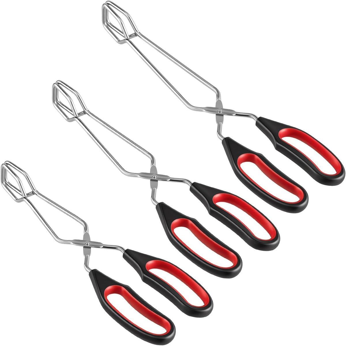 Stainless Steel Scissor Tongs 9.25-Inch, 11-Inch, and 13-Inch Set, Set of 3