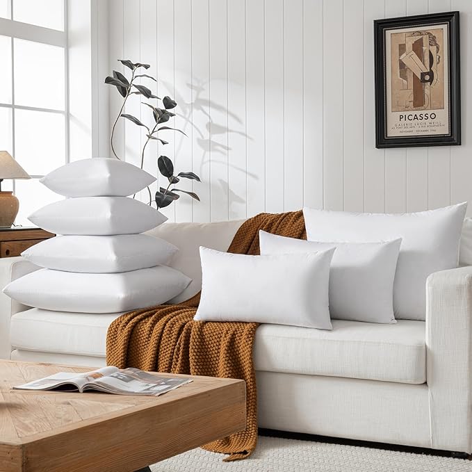 Goose Feathers and Down Pillows, Cotton Cover, Bed Sleeping Hotel Collection Pillows,Set of 2, King Size 20x36
