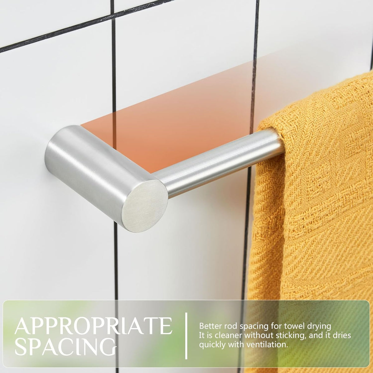 KOKOSIRI Bath Towel Bar for Bathroom 20 Inches Brushed Nickel Towel Rack for Lavatory Wall Mounted Bathroom Accessories Stainless Steel, B4007BR-L20