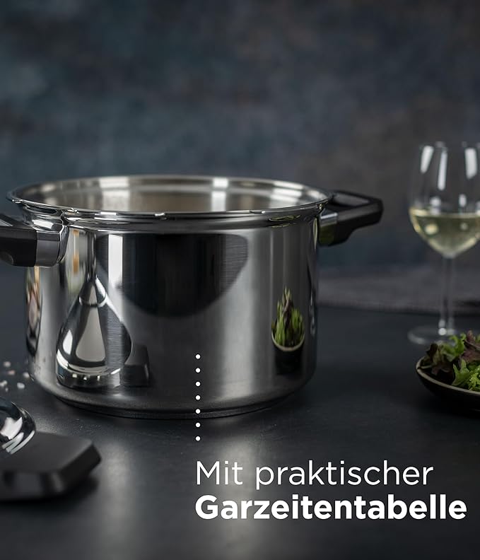 Kuhn Rikon Duromatic Hotel Stainless Steel Pressure Cooker with Side Grips, 12 Litre / 28 cm