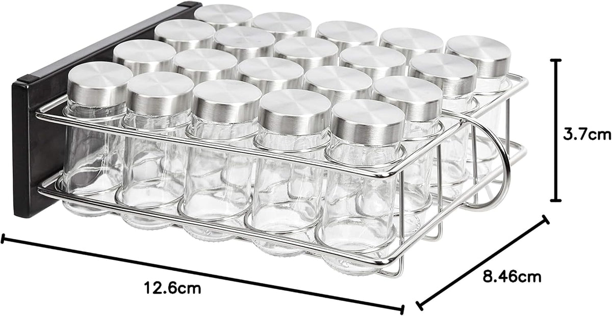 Amazon Basics 20 Jars Spice Organizer Rack, Silver