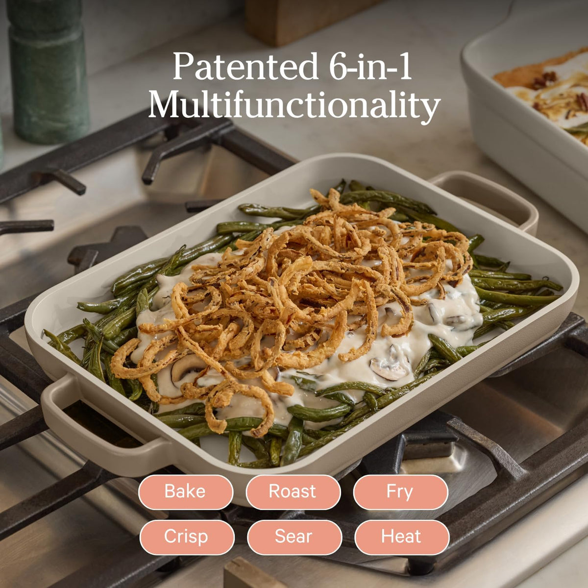 Our Place Mini Griddle Pan - 2 Quart Nonstick Ceramic Sheet Pan & Stovetop Griddle with Handles | Toxin-Free Cast Aluminum | Oven Safe up to 450°F | Steam