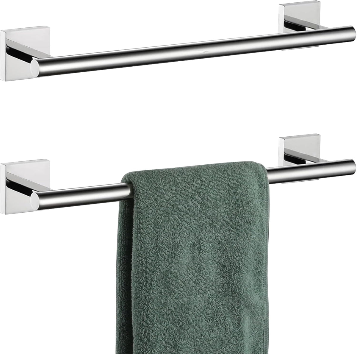 KOKOSIRI Hand Towel Bar 12 Inch Bathroom Towel Holder for Bath Kitchen Toilet Cabinet, 2 Pack Chrome Stainless Steel B4005CH-L12-P2