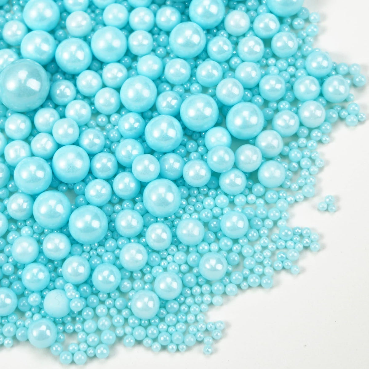 Dazzjoy Blue Edible Pearl, Edible Pearls Sugar Sprinkles, 130g/4.58oz, Blue Pearls Sprinkles for Cake Decorating, Cupcake Toppers