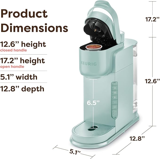 Keurig K-Express Single Serve K-Cup Pod Coffee Maker, 3 Brew Sizes, Strong Button Feature, 42oz Removable Reservoir, Mint