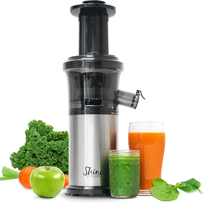 Shine Kitchen Co SJV-107-A Cold Press Slow Masticating Juicer, Stainless Steel