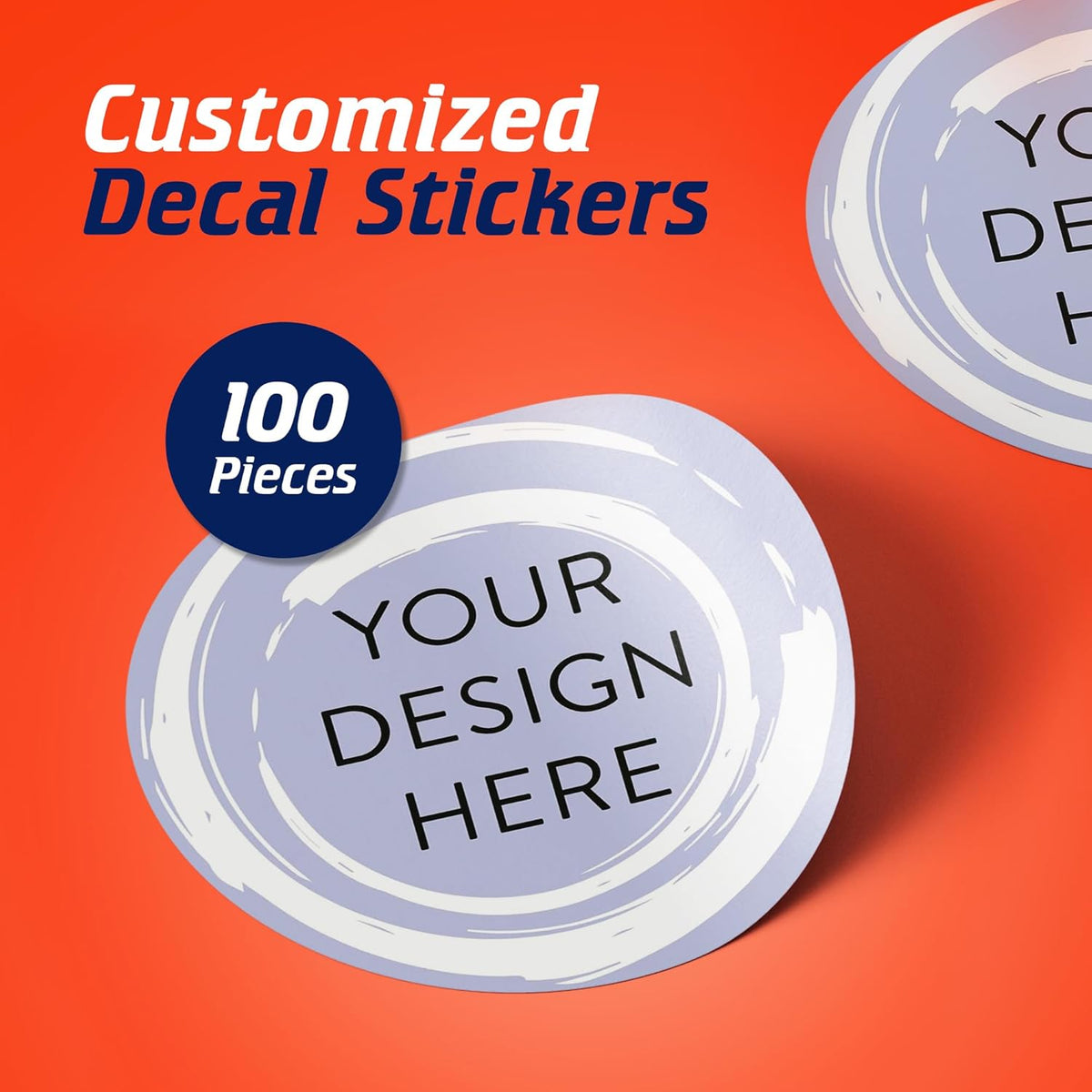 100 Custom Vinyl Stickers - Upload Your own Image, Text, Design, Logo - Personalized Logo Labels for Handmade, Packaging, Bottle, Jars, Candle, Brand Stickers (Lavender Swirls, 3x3)