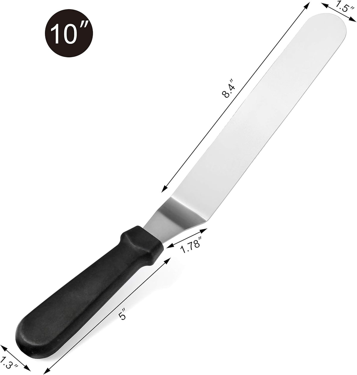 New Star Foodservice 38095 Angled Icing Spatula, 10-Inch Blade, 15-Inch Overall, Silver