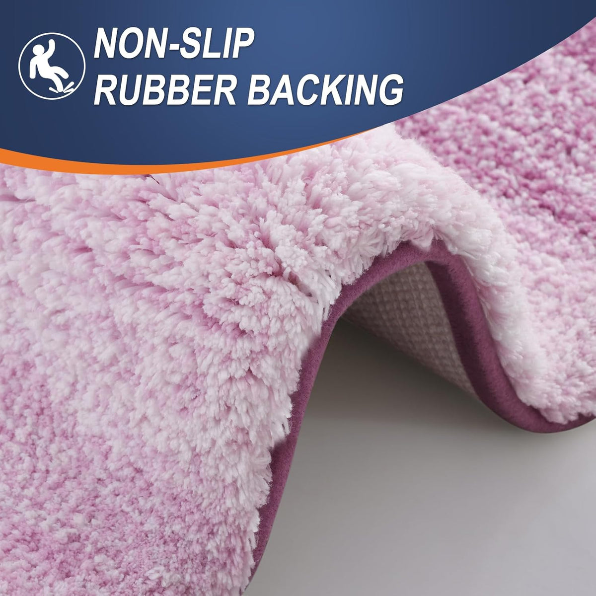 OLANLY Bathroom Runner Rugs 59x17, Extra Soft Absorbent Microfiber Bath Rugs, Rubber Backing, Quick Dry, Washable Bath Mats for Bathroom Floor, Tub and Shower, Home Decor Accessories, Pinkish-Purple