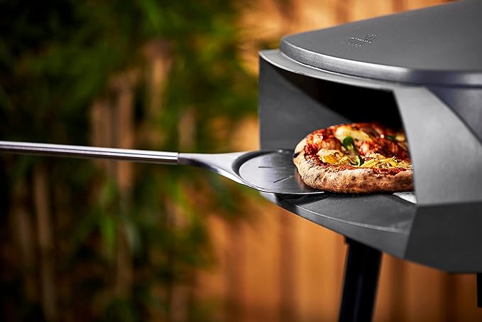 Witt Stainless Steel Pizza Turning Peel - 6.5" Diameter, Long Handle, Nonstick, Lightweight, Perforated Design, Essential for Pizza Oven Owners, Chefs, Cooks, Bakers