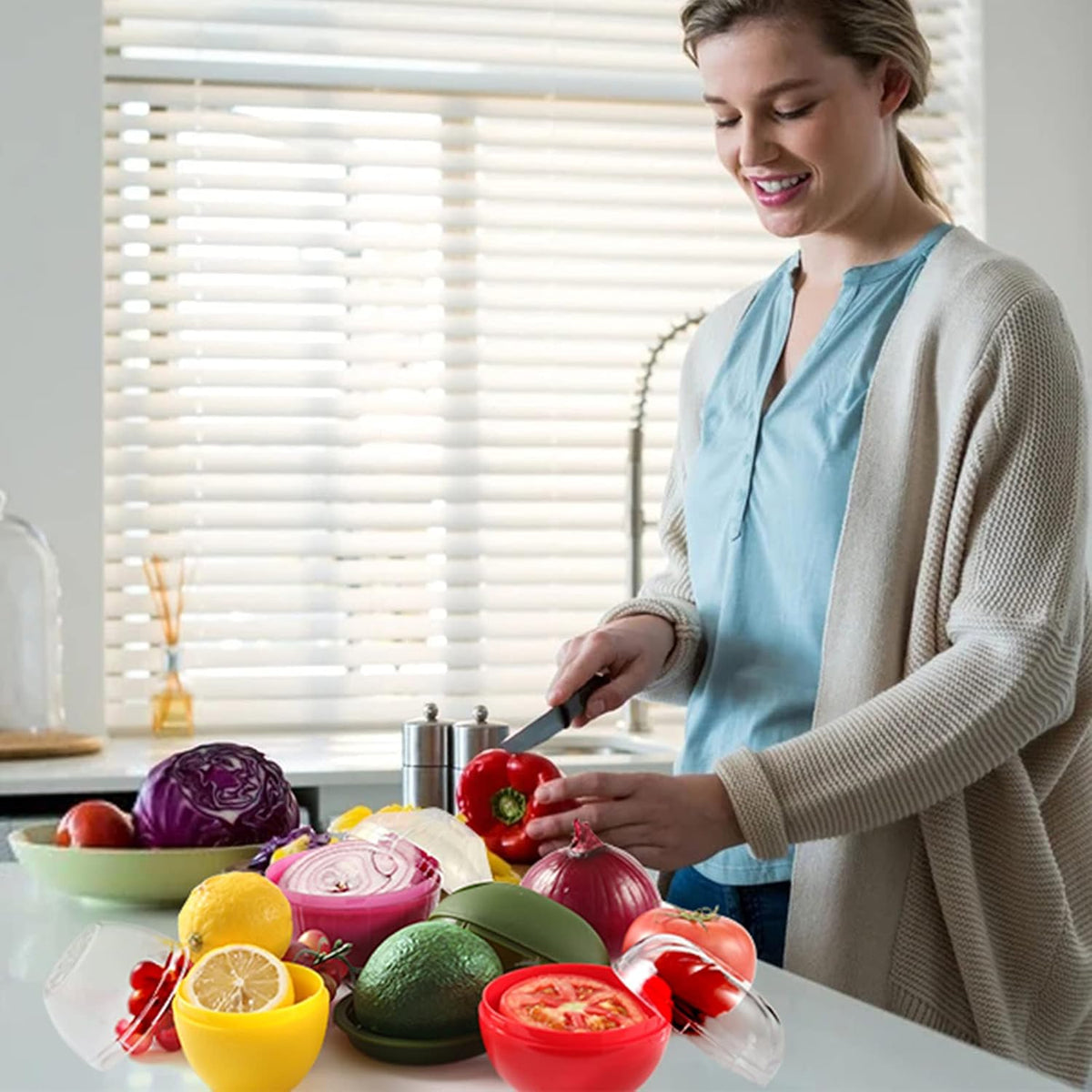 Avocado Storage Containers, Reusable Avocado Keeper for Fridge, Individual Avocado Saver Holder Organizer for Refrigerator to Keep Avocado Fresh