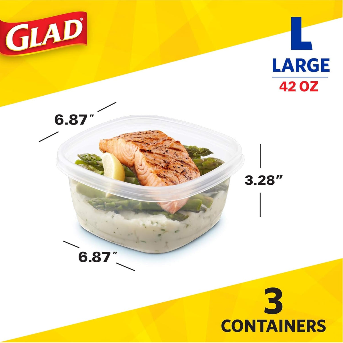 GladWare Tall Entree-3 ct