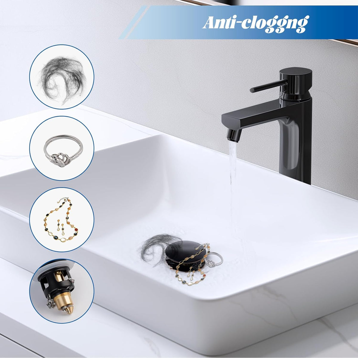 Hibbent 2 Pack All Metal Upgraded Bathroom Sink Stopper, Universal Pop Up Sink Drain Strainer, Brass Bullet Core Push Type Stopper for 1.1''~2.3''' Basin, Anti Clogging Filter, Oil-Rubbed Bronze