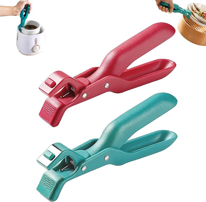 Hot Plate Grippers, Hot Plate Gripper Lifters Tongs, Multi-function Anti-Scald Bowl Clip, Silicone Non-slip Hot Dish Plate Holder, Kitchen Utensil for Bowls,Pans,Dishes (Mix-2pcs)