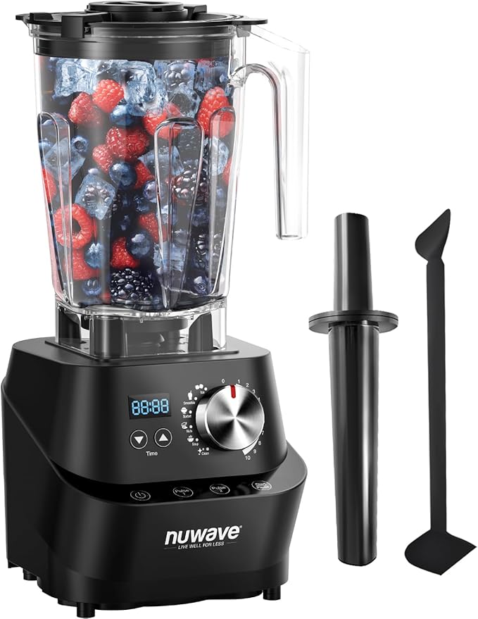 Nuwave Infinity Commercial Blender, Heavy-Duty Smoothie Blender w/ 2.5HP Copper Motor & Laser-Cut Blades, Last 100 Years, Quick Ice Crushing, 64oz Tritan Jar, NSF Certified, 10 Speeds, Self-Cleaning