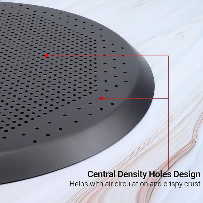 Beasea Pizza Pan 14 Inch, Perforated Pizza Pans with Holes, Heavy Duty Aluminum Alloy Round Pizza Crisper Pan Pizza Baking Tray Bakeware for Home Restaurant Kitchen