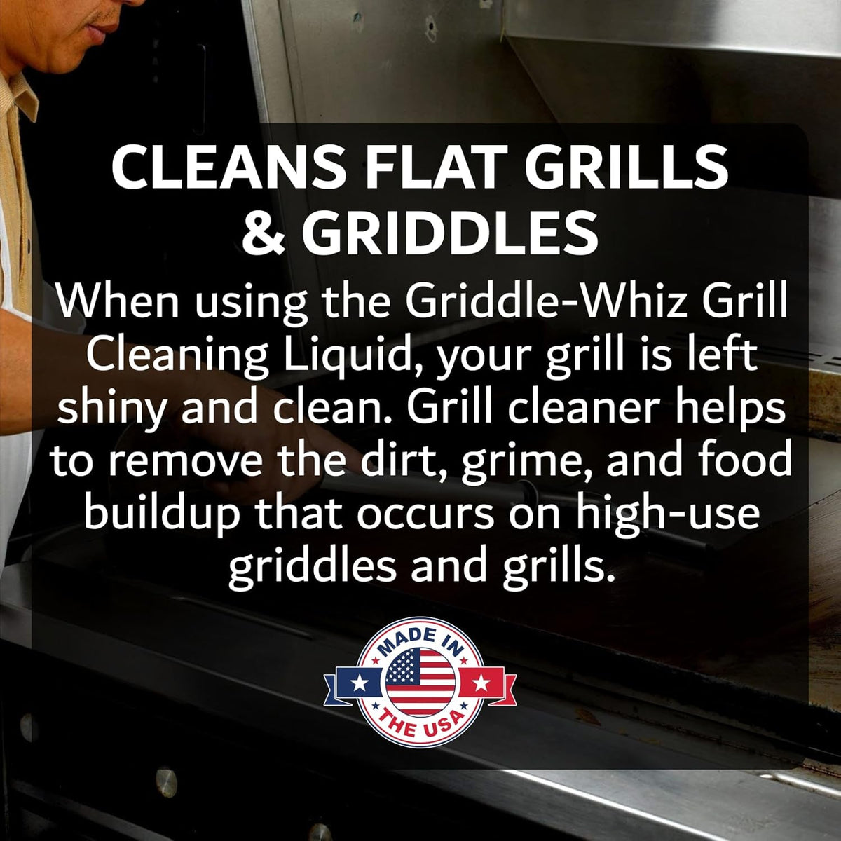 Griddle-Whiz 3 Piece Griddle Cleaning Kit | Liquid Grill Cleaner w/Griddle Scraper & Scrubber Pad for Flat Top Grills | For Blackstone Accessories by FryOilSaver (32oz Bottles)