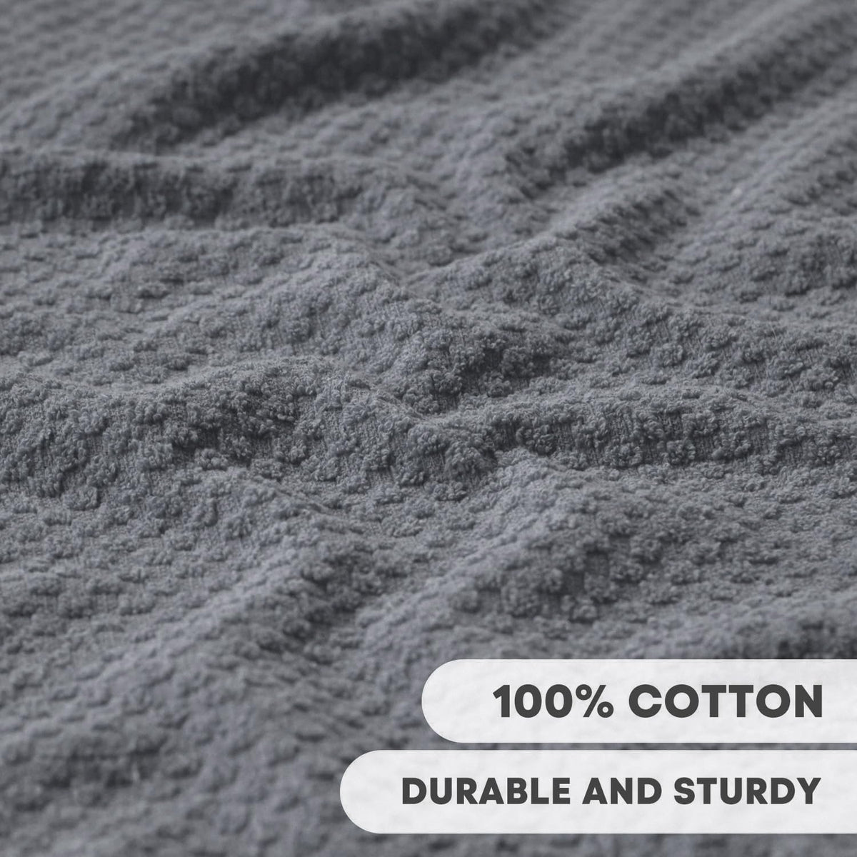 Artoid Mode Ring Spun Cotton Grey Dishcloth Kitchen Towels, 12x12 Inch Ultra Soft Absorbent Quick Drying Household Cleaning Kitchen Rags Set of 4