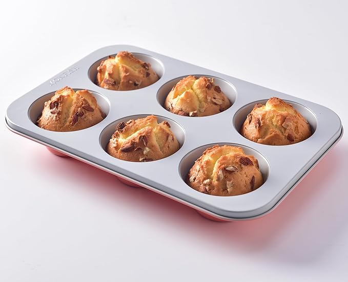 Jumbo Muffin Pan-Large Cupcake Pan Non Stick 6 cup 3.5x1.77 inch Carbon Steel muffin tin for home baking non stick