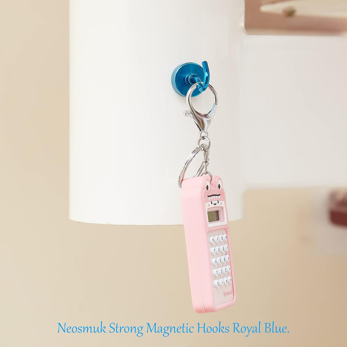 Neosmuk Magnetic Hooks, Heavy Duty Earth Magnets with Hook for Refrigerator, Extra Strong Cruise Hook for Hanging, Magnetic Hanger for Cabins, Grill (Blue, Pack of 10)