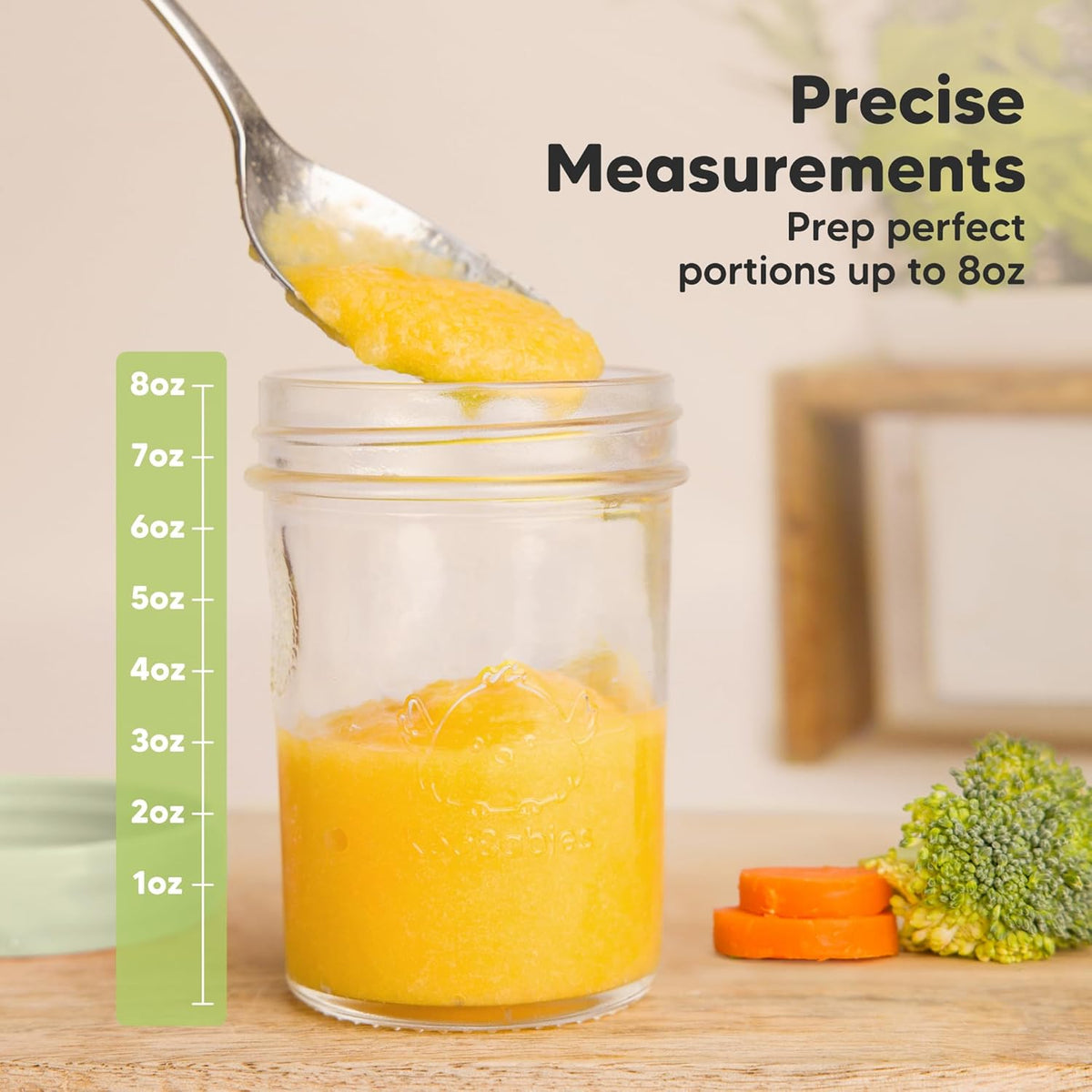 KeaBabies 4pk 8oz Glass Baby Food Containers with Lids - Leak-Proof, Microwavable Small Glass Jars, Baby Purees & Toddler Snack Storage Containers, BPA-Free, Dishwasher & Freezer Safe (Sage)