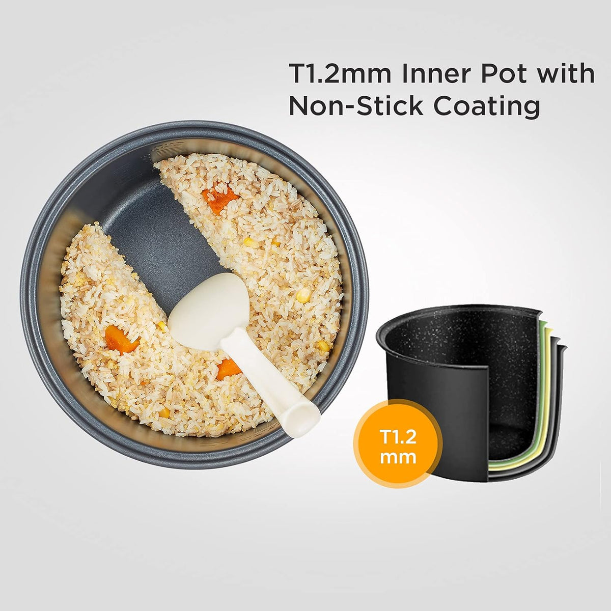COMFEE' Rice Cooker 10 cup Uncooked/20 cup Cooked , Rice Maker, Steamer, Saute, Steamer and Warmer, 5.2 QT Large Capacity, Brown Rice, Quinoa and Oatmeal, 8 One-Touch Programs