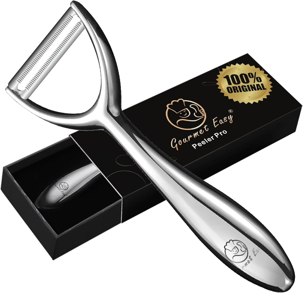 Vegetable Peeler, Premium Stainless Steel Potato Peeler, High Tensile Ultra Sharp Blade Fruit and Food Slicer, Y Shaped with Ergonomic Non-Slip Handle, Dishwasher Safe with 5 Years Warranty