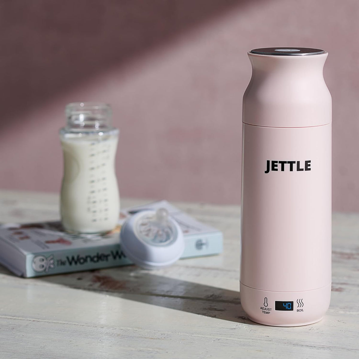 Electric Kettle - Travel Portable Heater for Coffee Tea Milk Soup - Stainless Steel Travel Water Boiler tea pot with Temperature Control - LED - Automatic Power Off - 450ml - Kitchen Appliance