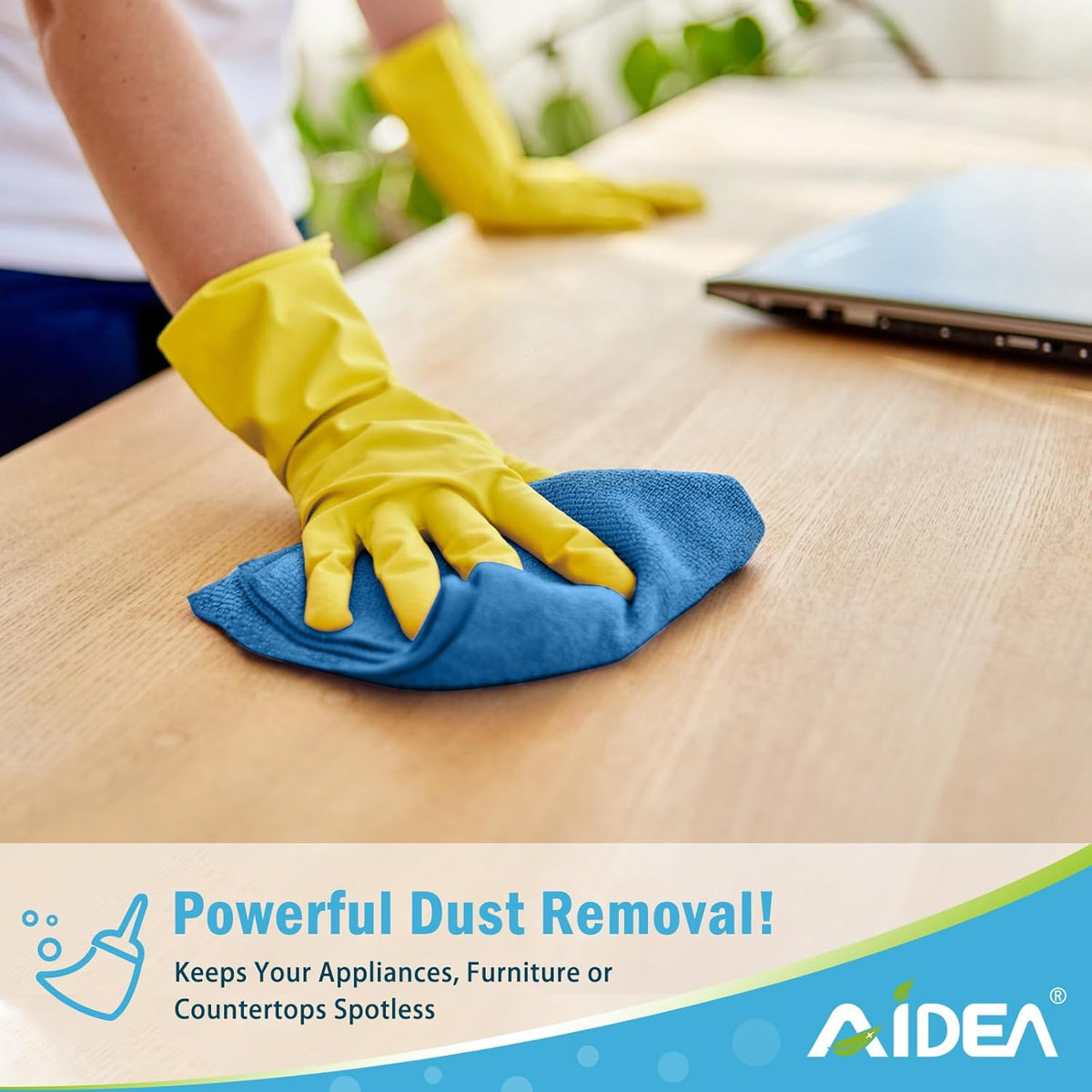AIDEA Microfiber Cleaning Cloth, 100PK, Soft Absorbent Rags, Microfiber Towels for Cars, Kitchen Towels, Dusting Cloth for Home, Window, Cleaning Supplies, 12"×12"