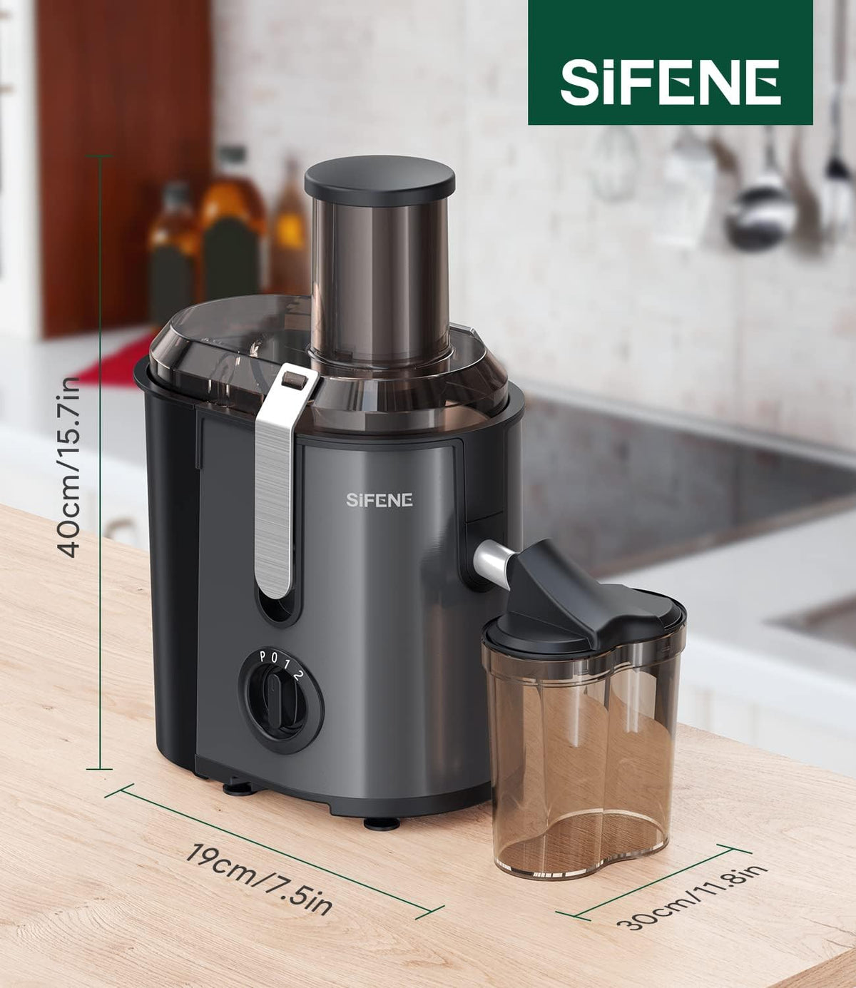 SiFENE Juicer Machine, 800W Centrifugal Juicer with 3.2" Big Mouth for Whole Fruits and Veggies, Juice Extractor Maker with 3 Speeds Settings, Easy to Clean