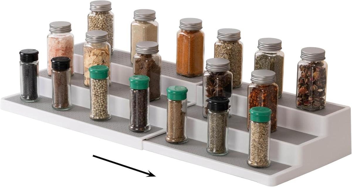SIMPLEMADE 3-Tier Spice Rack Organizer - Versatile Storage Shelf for Kitchen, Bathroom, Bedroom & Office, Set of 1, White