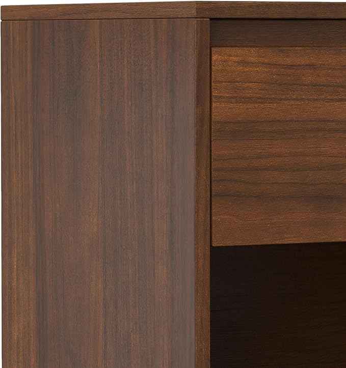 SIMPLIHOME Hunter 20 inch Wide Industrial Modern Nightstand in Walnut for the Living Room and Bedroom