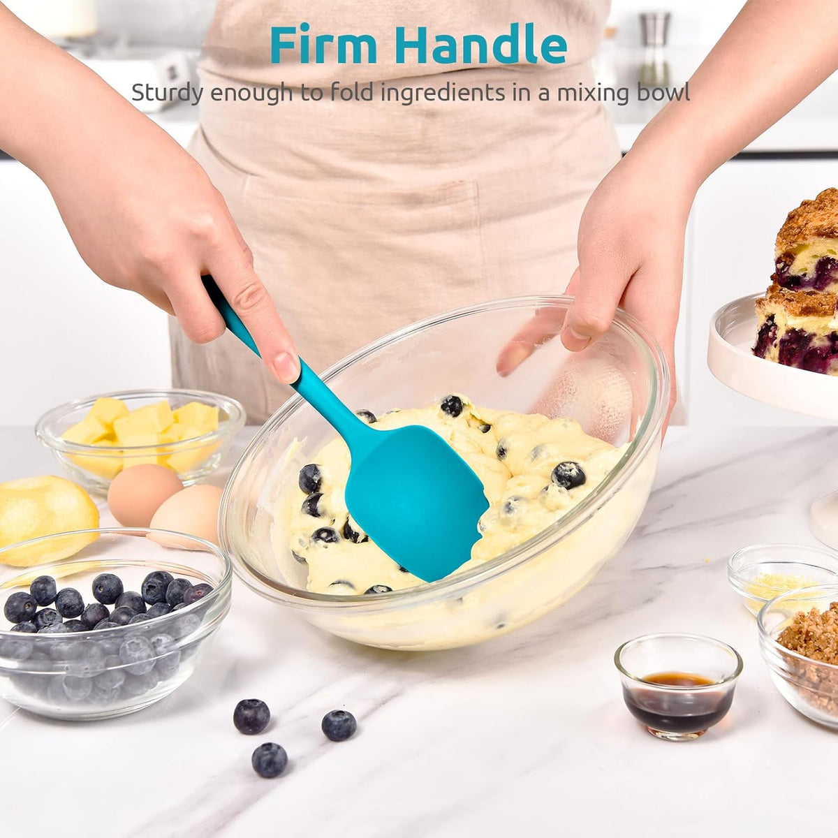 Heat Resistant Silicone Spoon Spatula: U-Taste 600ºF High Heat Flexible 11.38in Silicon Mixing Stirring Cooking Scraping Baking Bowl Scraper for Kitchen Nonstick Cookware (Marrs Green)