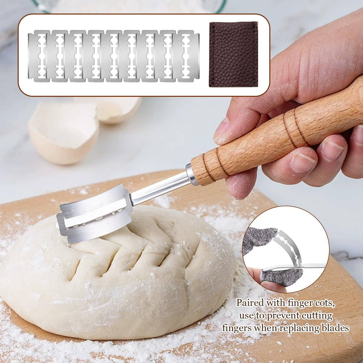 Bread Making Tools Set,Danish Dough Whisk with Sourdough ScoringTool,Bread Making Tools and Supplies, Dutch Whisks for Dough, With Dough Scraper Sourdough Cutter, Pastry Brush
