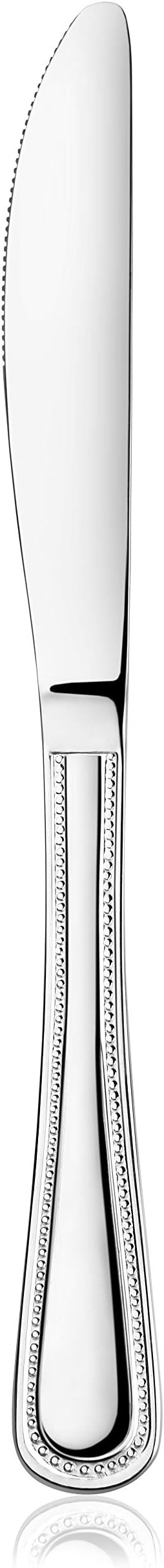 New Star Foodservice 58444 Bead Pattern, Stainless Steel, Dinner Knife, 8.5-Inch Set of 12