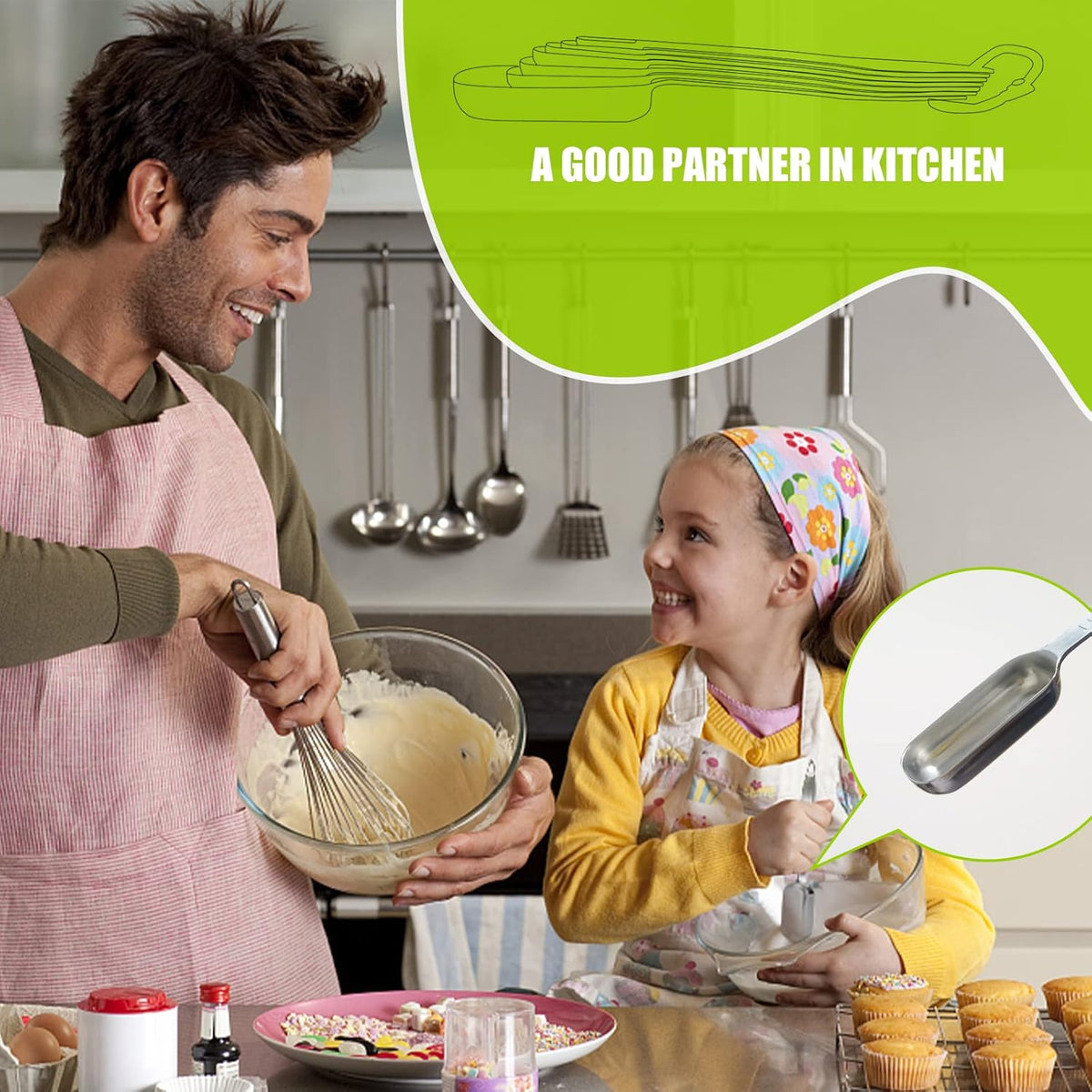 2PCS 1Teaspoon (1/3tbsp, 5ml) Single Measuring Spoon, Individual Stainless Steel Long Handle Measure Tablespoon Only