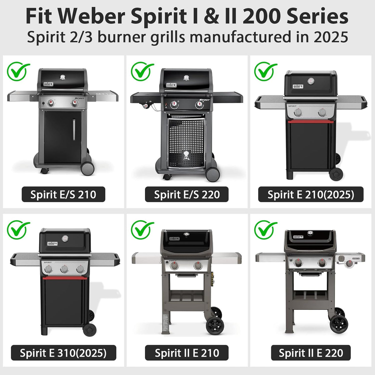 Utheer Ceramic Full Size Griddle Insert for Weber Spirit I & II 200 Series E-210 E-220 S-210 S-220, Spirit 200/300 (2025), Replacement for Weber 7637– Nonstick, Easy Clean, Even Heat for Outdoor BBQ